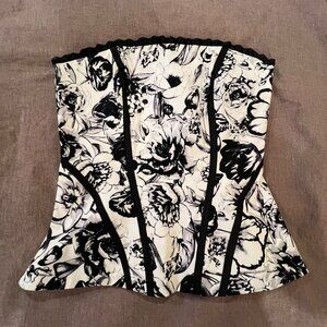 White House Black Market WHBM Floral Print Bustier Size 00 NWT